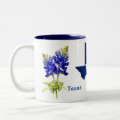 Bluebonnets texans sur Mug de café à deux tons bla (Gauche)