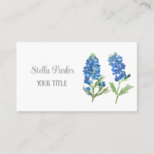 Bluebonnets Texas Blue Floral Carte de visite