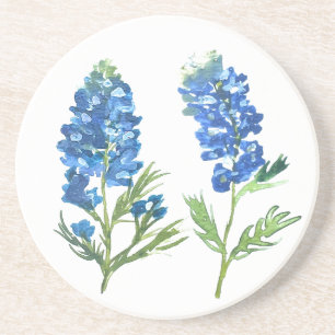 Bluebonnets Texas Blue Floral waterverf Zandsteen Onderzetter