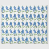 Bluebonnets Texas Blue Flowers Waterverf Cadeaupapier (Vlak)