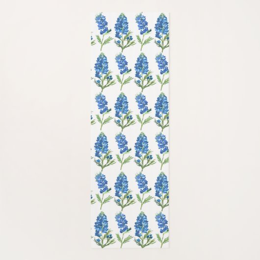 Bluebonnets Texas Blue Flowers Waterverf Yogamat (Achterkant)