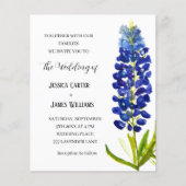 Bluebonnets Texas Blue Waterverf Bloemenbruiloft (Voorkant)