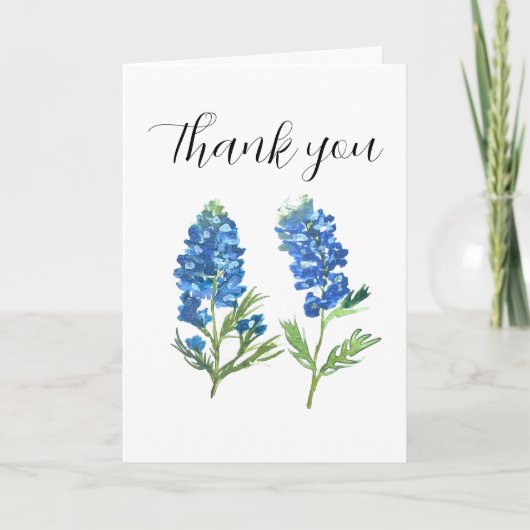 Bluebonnets Texas Flowers Baby shower Merci (Devant)