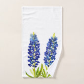 Bluebonnets Texas State Blue Flowers Aquarelle (Serviette à main)