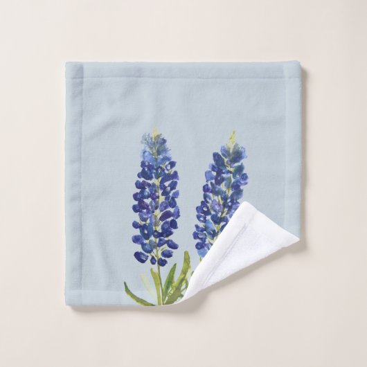 Bluebonnets Texas State Blue Flowers Aquarelle (Gant de toilette)