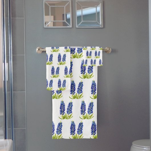 Bluebonnets Texas State Blue Flowers Aquarelle Ba