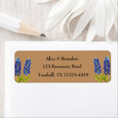Bluebonnets Texas State Flowers Lupine Boho Brown Etiket (Insitu)