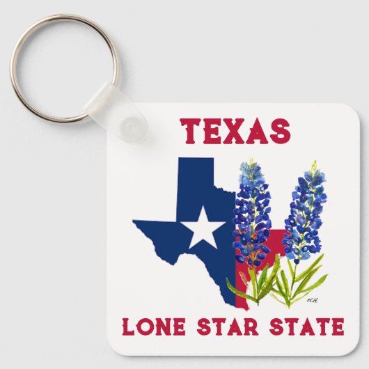 Bluebonnets Texas State Flowers Lupine Lone Star K Sleutelhanger (Voorkant)