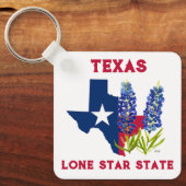 Bluebonnets Texas State Flowers Lupine Lone Star K Sleutelhanger (Voorkant)