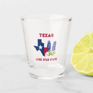 Bluebonnets Texas State Flowers Lupine Lone Star Shot Glas