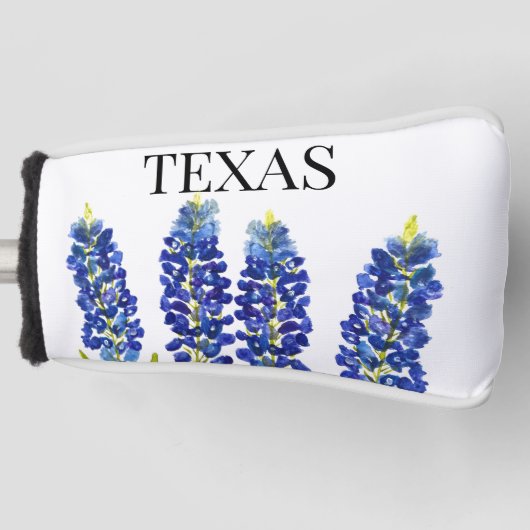 Bluebonnets Texas State Flowers Lupine Waterverf Golfheadcover (Voorkant)