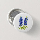 Bluebonnets Texas State Flowers Lupine Waterverf Ronde Button 3,2 Cm (Voorkant /achterkant)