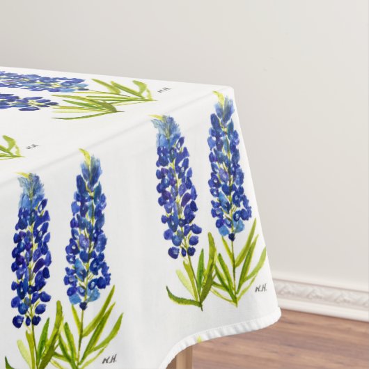 Bluebonnets Texas State Flowers Lupine Waterverf Tafelkleed (Voorbeeld)