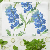 Bluebonnets Texas State Flowers Lupine Waterverf Theedoek (Gevouwen)