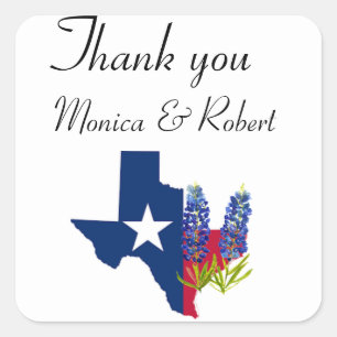 Bluebonnets Texas State Flowers Lupine Waterverf Vierkante Sticker
