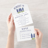 Bluebonnets Texas Wildflower Sweet 16 Zestien All In One Uitnodiging (Afscheurbaar)