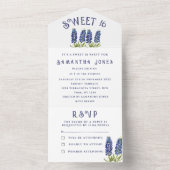 Bluebonnets Texas Wildflower Sweet 16 Zestien All In One Uitnodiging (Binnen)