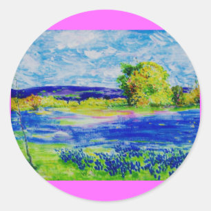 bluebonnets voor altijd ronde sticker