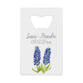 Bluebonnets Waterverf Blauw Bloemen Bloemen Bruilo Kredietkaart Flessenopener (Voorkant)
