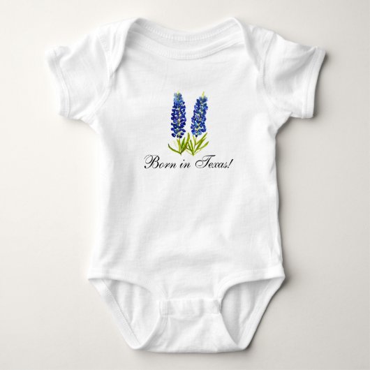 Bluebonnets waterverf Floral Girly Baby bodysuit (Voorkant)