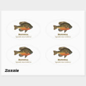 Bluegill Bream Vist Ovale Sticker (Vel)