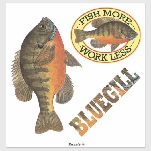 Bluegill Bream Vist van Angler Sticker (Vel)