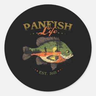Bluegill Fish Panfish Life Est 2021 Gevist visser Ronde Sticker