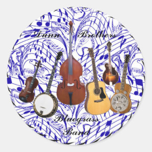 BLUEGRASS BAND* -STICKER RONDE STICKER