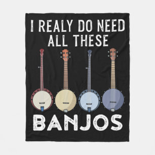 Bluegrass Banjo Country Music Stringband Banjo Fleece Deken