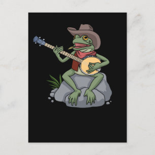 Bluegrass Banjo Frog Country Music Gift Banjo Briefkaart