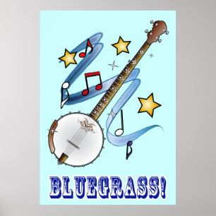 Bluegrass Music met Banjo Poster