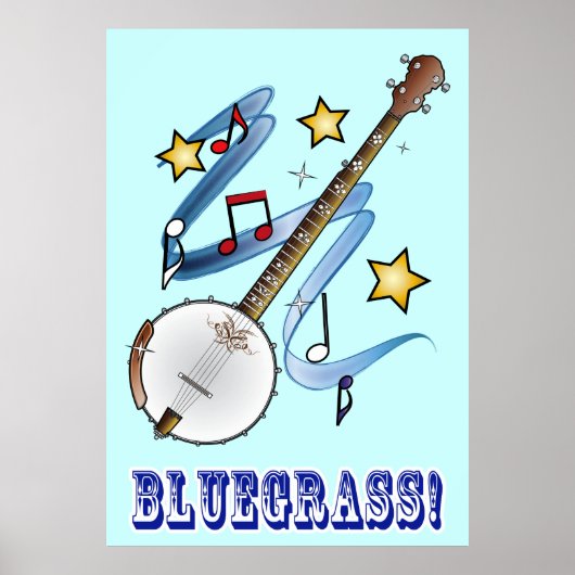 Bluegrass Music met Banjo Poster (Voorkant)