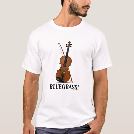 BLUEGRASS Music Violin Fiddle en Bow T-shirt (Voorkant)