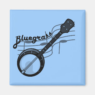 Bluegrass muziek met banjo magneet