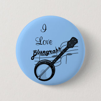 Bluegrass muziek met banjo ronde button 5,7 cm