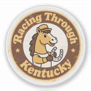 Bluegrass State Pride Kentucky Paardenrennen Vinta Sticker