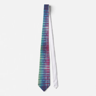 BlueGreen big stripe tie dye22 Stropdas