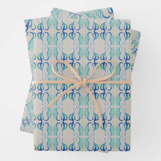 Bluegreen Wrapping Paper Flat Sheet Set van 3 (In situ)