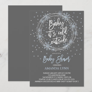 BlueGrey Baby Het is koud buiten Baby shower Kaart