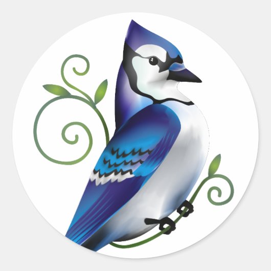 Bluejay Day Ronde Sticker (Voorkant)