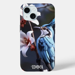 Bluejay en Bloemen Aangepaste naam