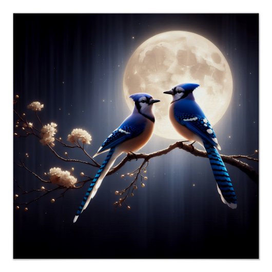 Bluejay Whisper – Tranquil Forest Songbird Art Perfect Poster (Voorkant)