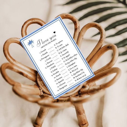 Bluelove u rond de wereld bruids spel Kaart