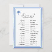 Bluelove u rond de wereld bruids spel Kaart (Voorkant)