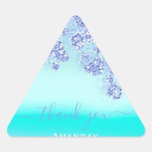 Blueocean Bloemendriehoek Glitter Bruids VERJAARDA Driehoek Sticker