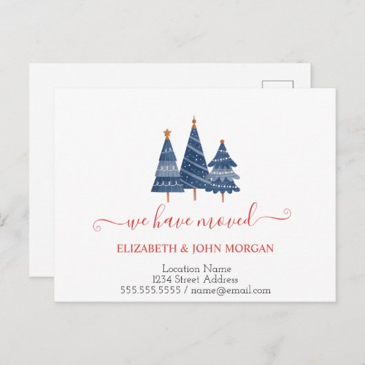 BluePine Trees die we hebben aangekondigd Aankondigingskaart (Voorkant / Achterkant)