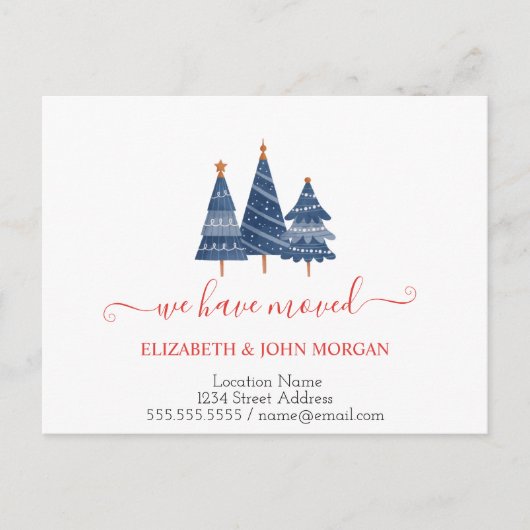 BluePine Trees die we hebben aangekondigd Aankondigingskaart (Voorkant)