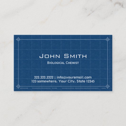 Blueprint Biological Chemist Visitekaartje (Voorkant)