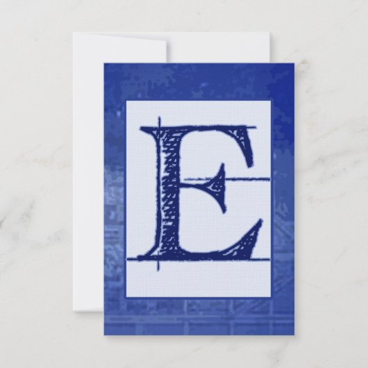 Blueprint "E" Wedding RSVP Kaartje (Voorkant)