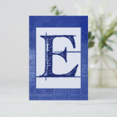 Blueprint "E" Wedding RSVP Kaartje (Staand voorkant)